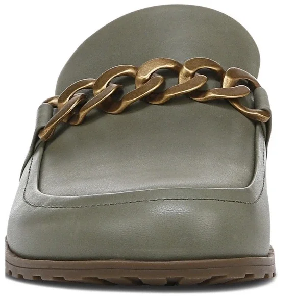 Vionic Georgie Mule Clog Leather Army Green Womens 6.5 Medium Arch Support‎ New - Picture 3 of 11